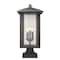 Z-Lite Aspen 3 Light Outdoor Pier Mounted Fixture, Oil Rubbed Bronze And Clear Seedy 554PHXLS-SQPM-ORB - alternate 2